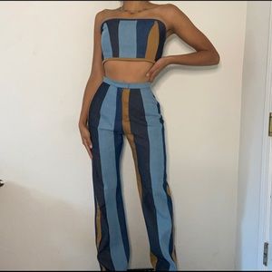 Handmade denim 2 piece set🪡